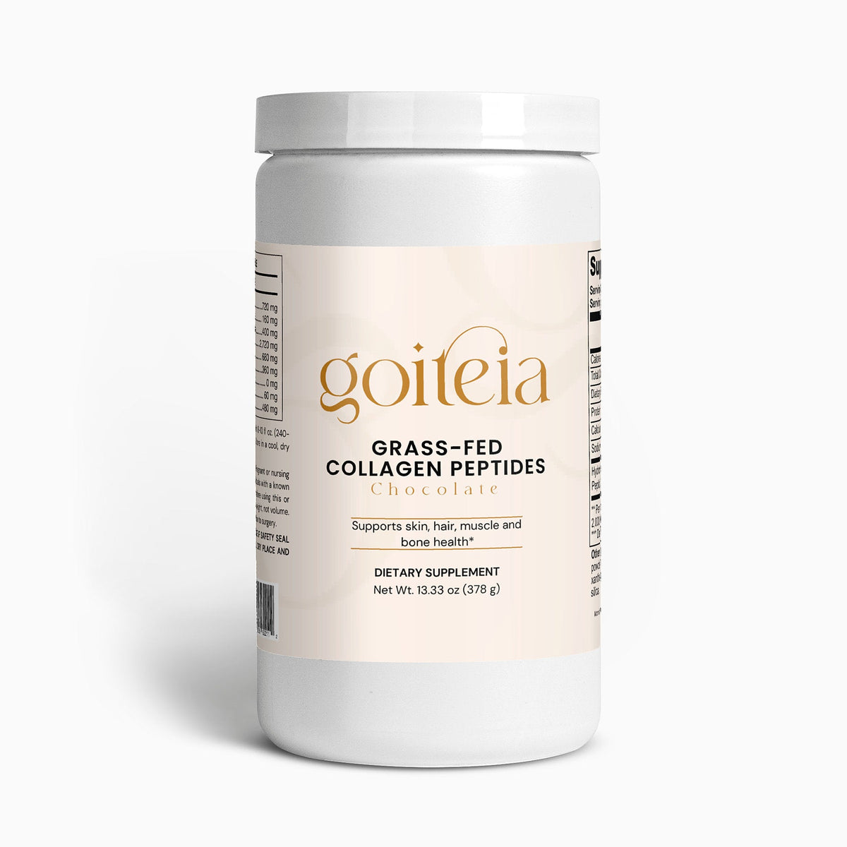 Goiteia Grass-Fed Collagen Peptides Powder (Chocolate) 13.33 Oz (378g)
