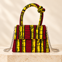 Asma African Print Mini Handbag – Red & Yellow Ankara Knot Bag