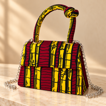 Asma African Print Mini Handbag – Red & Yellow Ankara Knot Bag