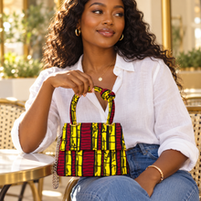 Asma African Print Mini Handbag – Red & Yellow Ankara Knot Bag