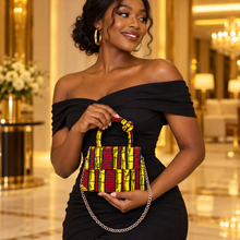 Asma African Print Mini Handbag – Red & Yellow Ankara Knot Bag