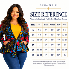 Duma Mbili African Print  Long Sleeved Peplum Blouse