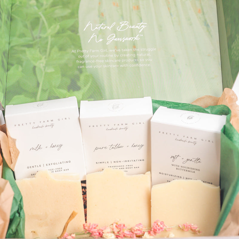 Fragrance Free Handmade Tallow + Goat Milk Soap Bar Trio