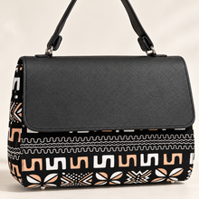 Hananie African Mudcloth Print Shoulder Handbag – Black